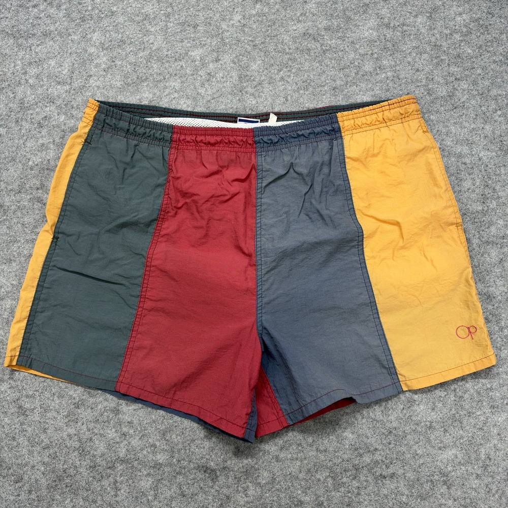 Vintage Ocean Pacific Swim Shorts Mens XL* Multicolor Colorblock Surf Trunks